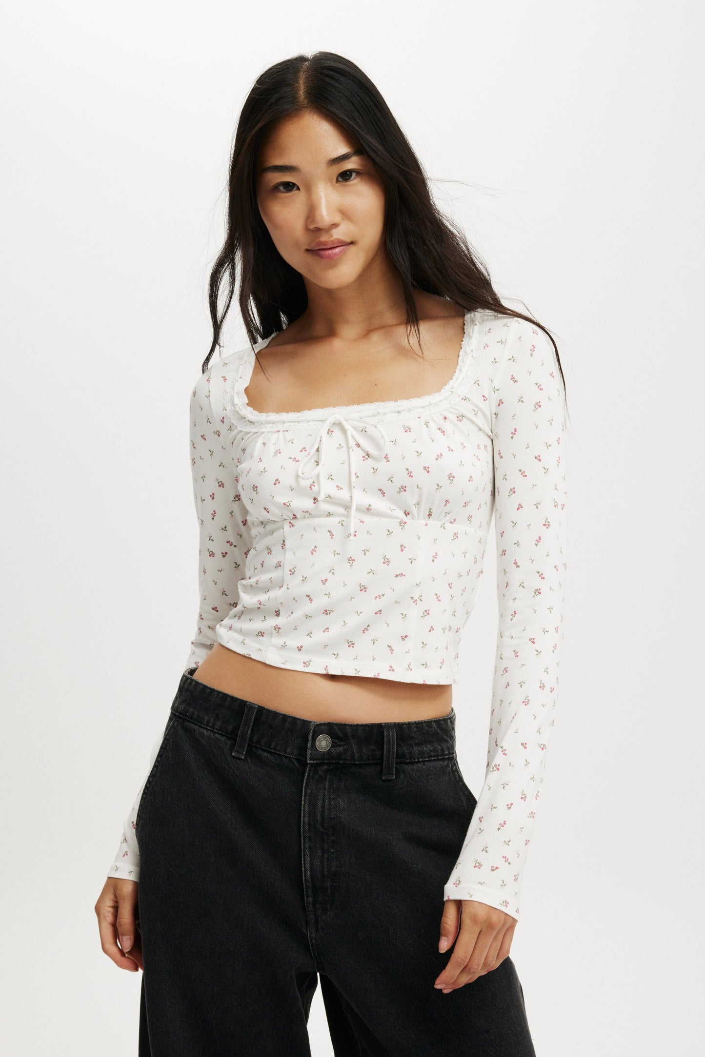 Annie Lace Tie Long Sleeve