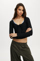 Briony Tie Front Long Sleeve Top
