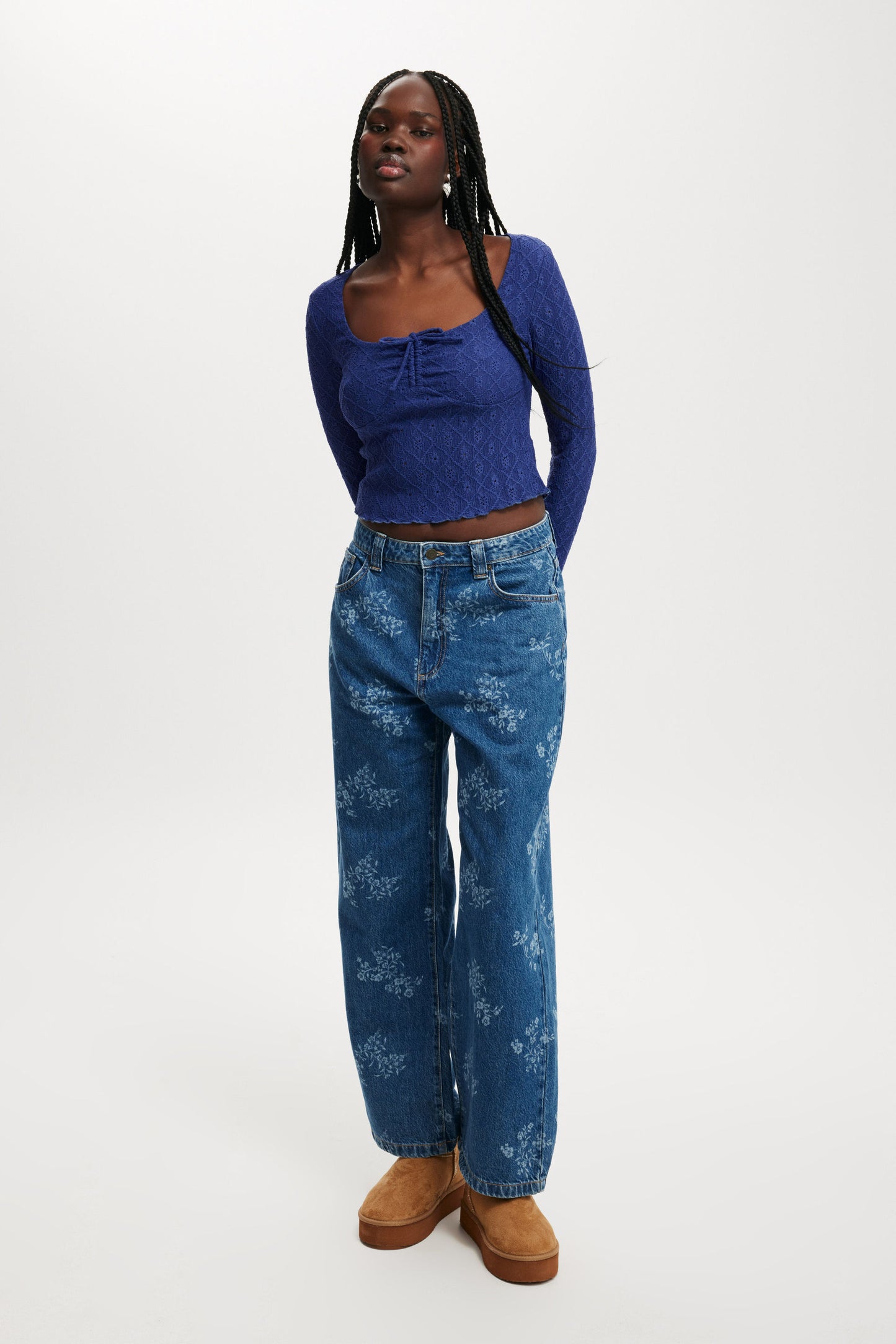 Briony Tie Front Long Sleeve Top