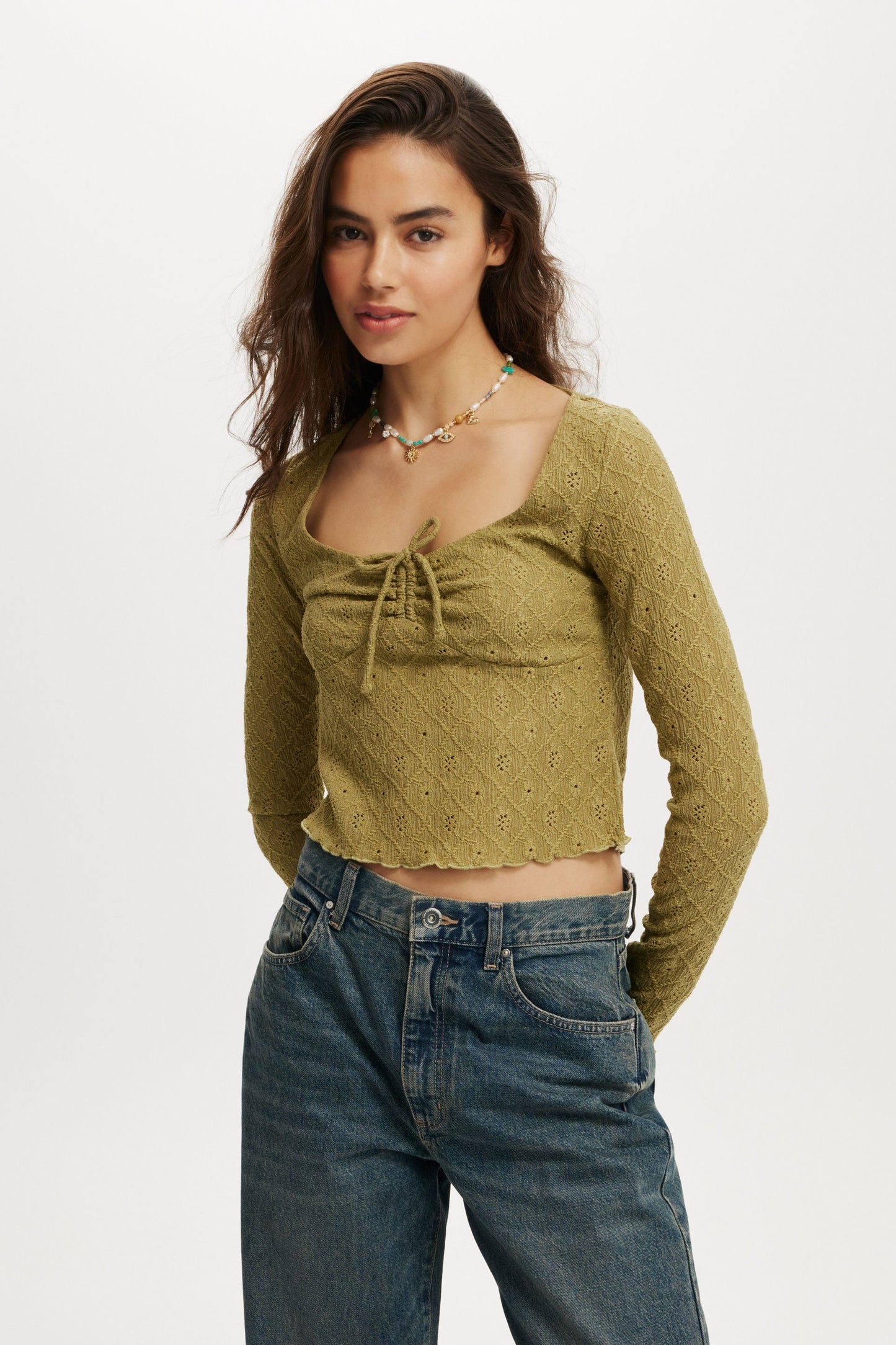 Briony Tie Front Long Sleeve Top