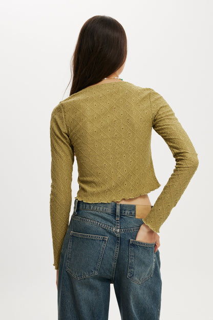 Briony Tie Front Long Sleeve Top