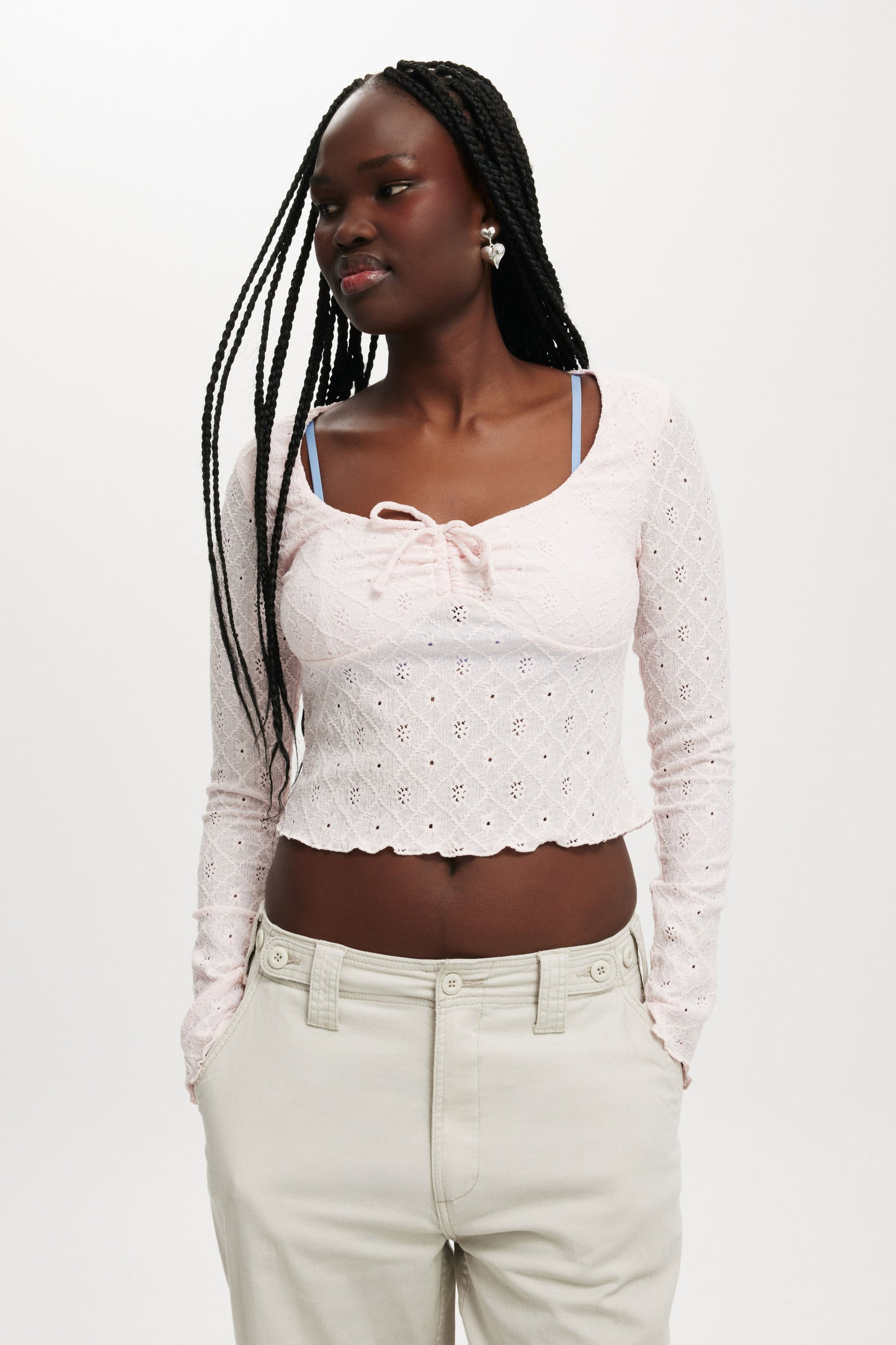 Briony Tie Front Long Sleeve Top