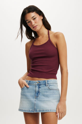 Micro Low Denim Skirt
