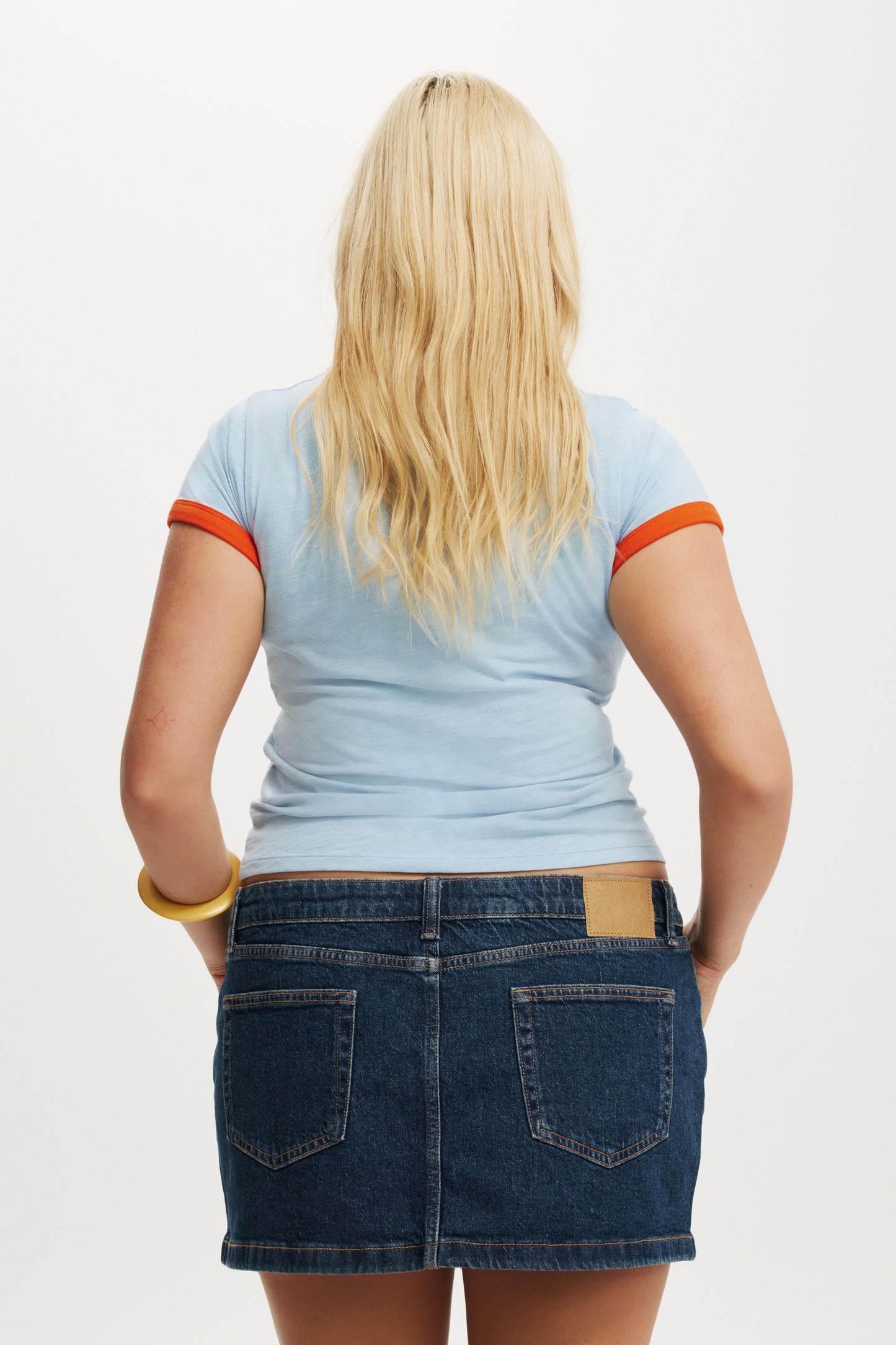 Micro Low Denim Skirt