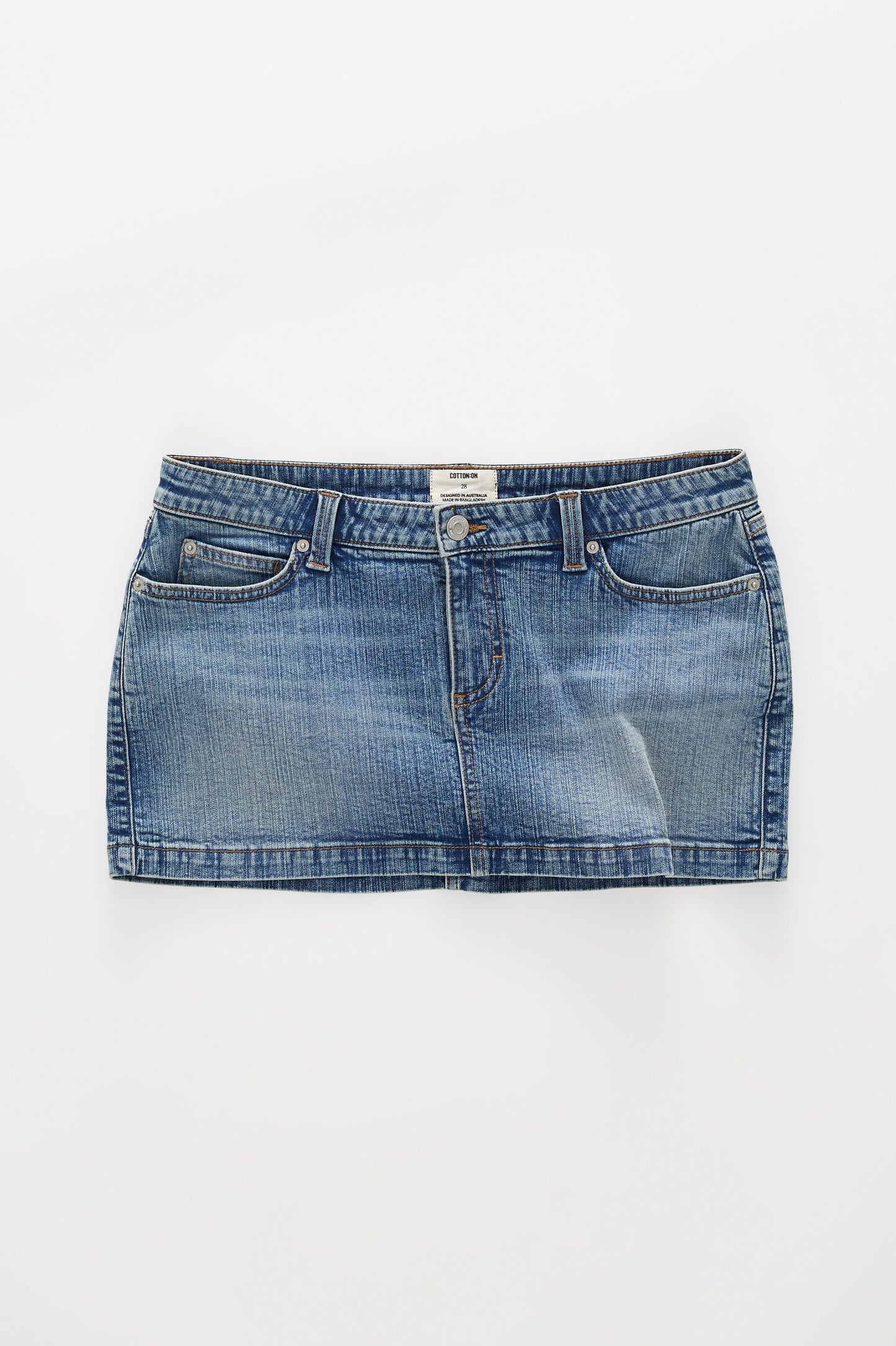 Micro Low Denim Skirt
