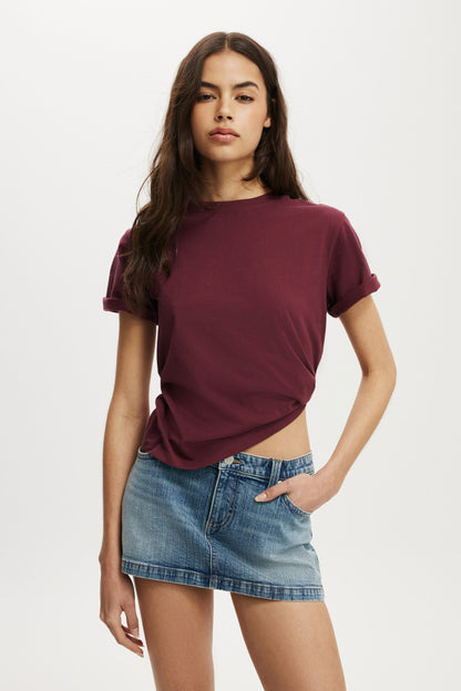 Micro Low Denim Skirt