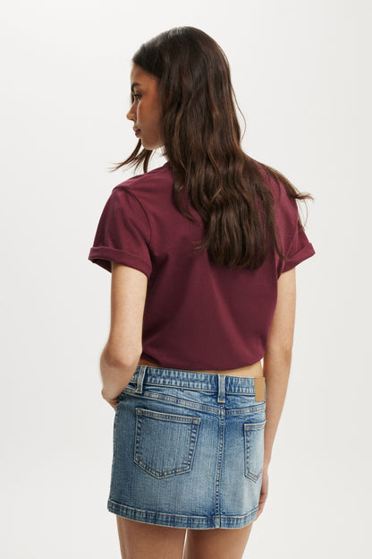 Micro Low Denim Skirt