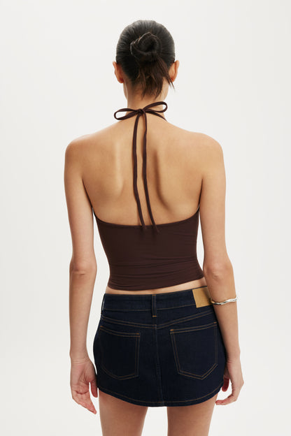 Micro Low Denim Skirt