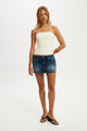 Micro Low Denim Skirt
