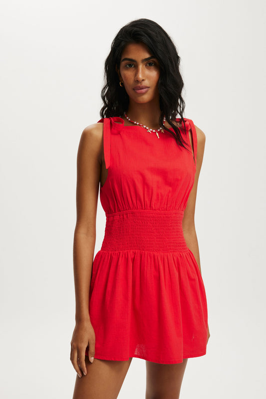Lola Tie Shoulder Mini Dress