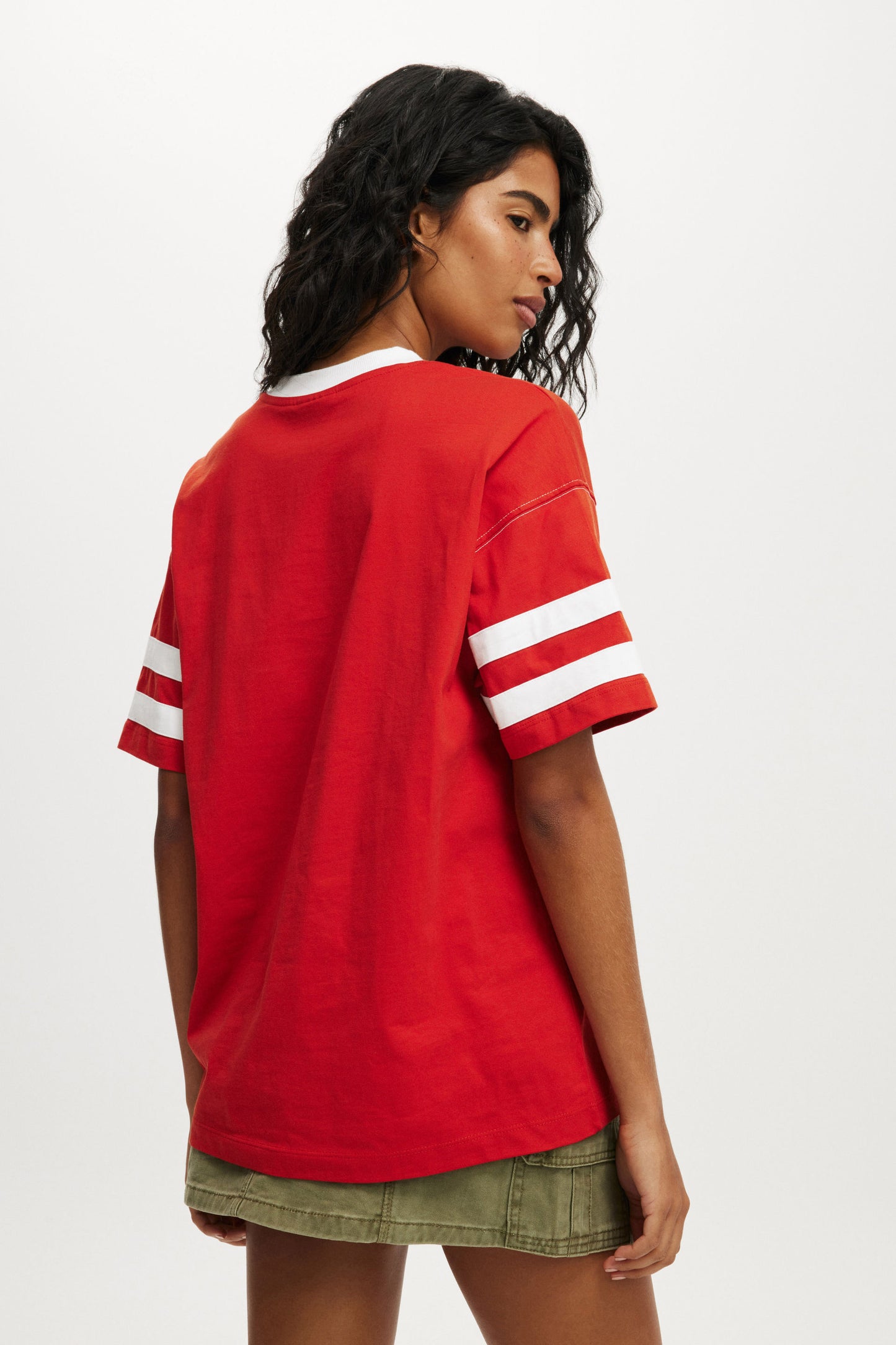 I Love NY V Neck Oversized Graphic Tee