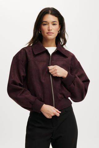 Sophie Faux Suede Bomber