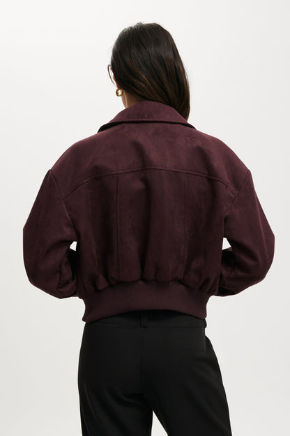 Sophie Faux Suede Bomber