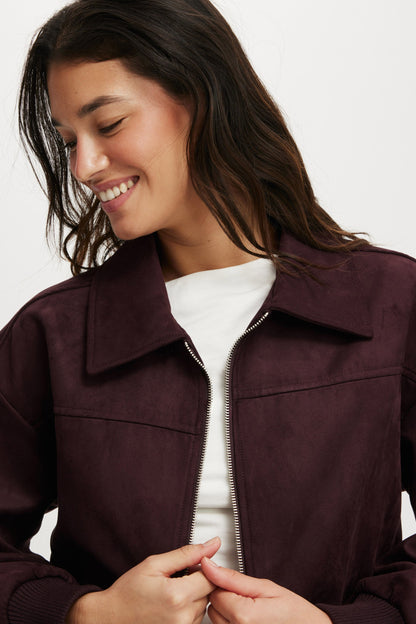 Sophie Faux Suede Bomber