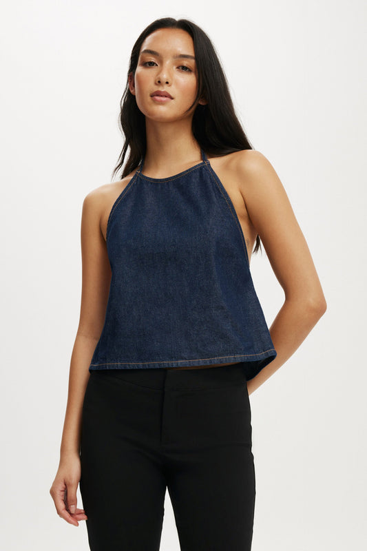 Ali Denim Halter Top
