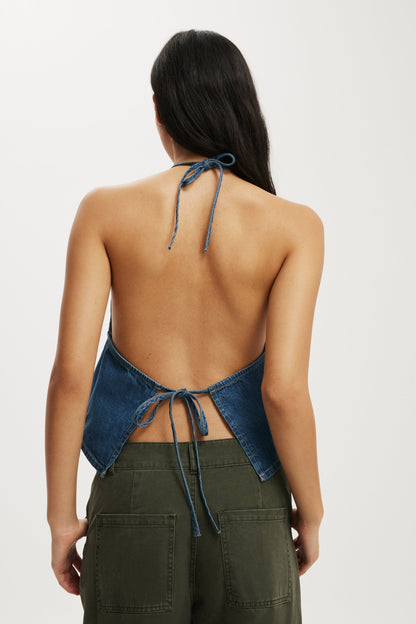Ali Denim Halter Top