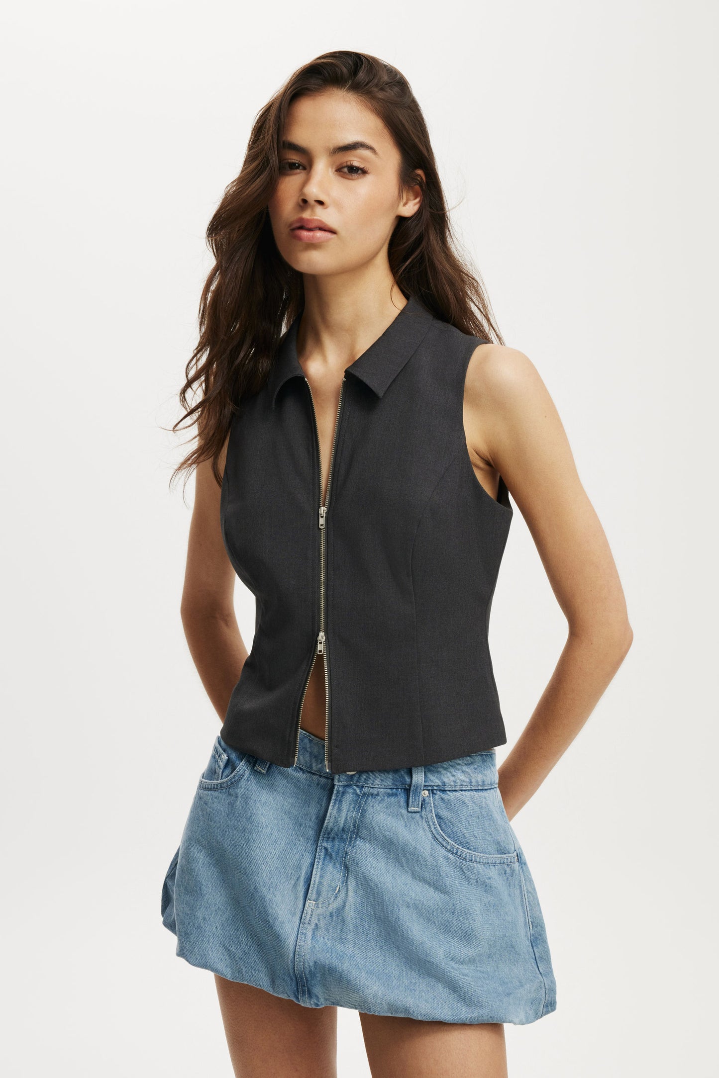 Bubble Denim Skirt