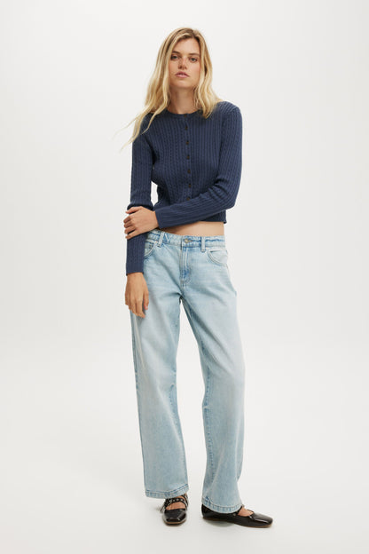 Cotton Crew Neck Cardigan