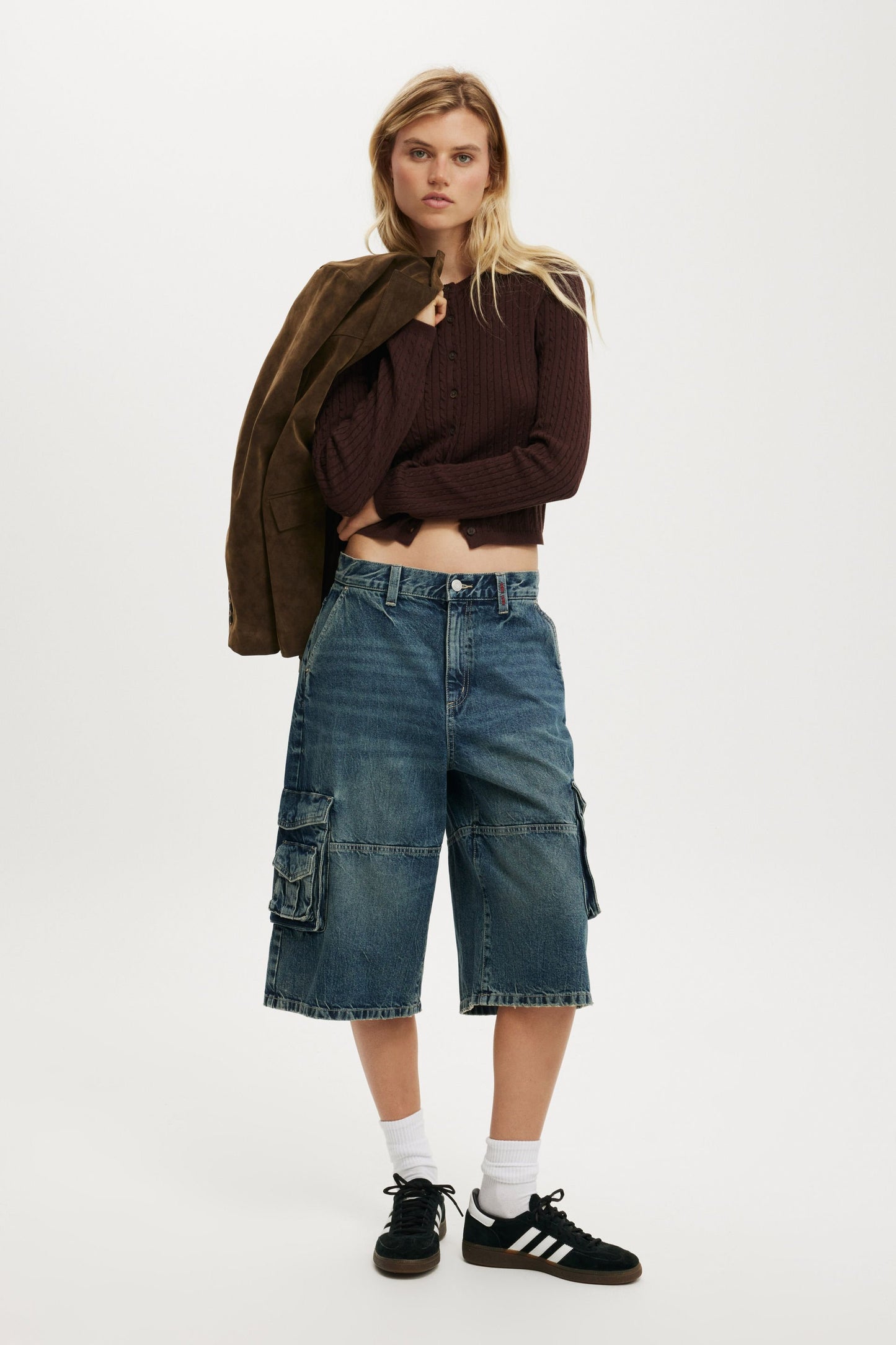 Cotton Crew Neck Cardigan