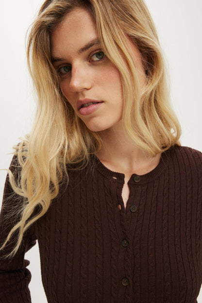 Cotton Crew Neck Cardigan