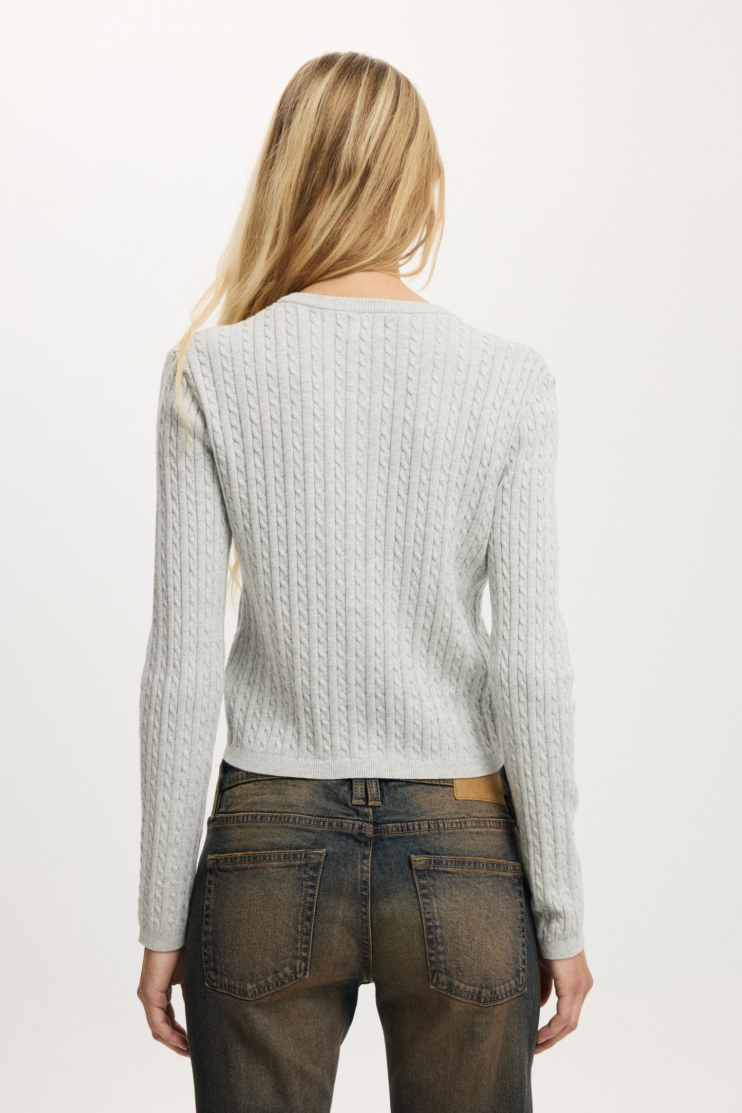 Cotton Crew Neck Cardigan