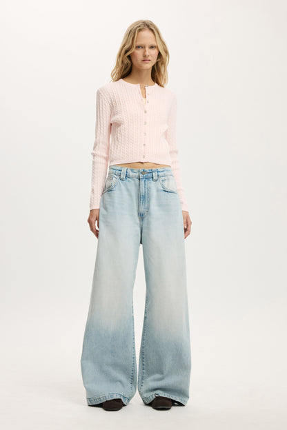 Cotton Crew Neck Cardigan