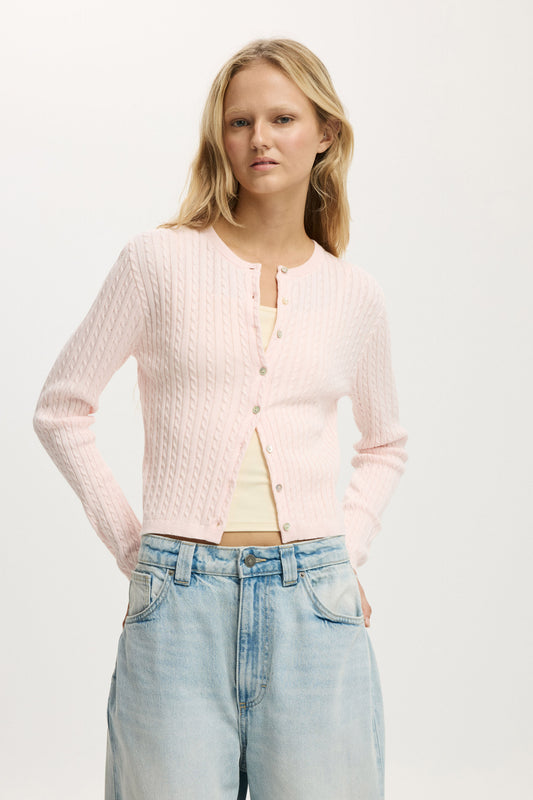 Cotton Crew Neck Cardigan