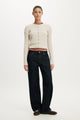 Cotton Crew Neck Cardigan