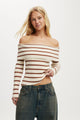 Asym Rib Off Shoulder Knit