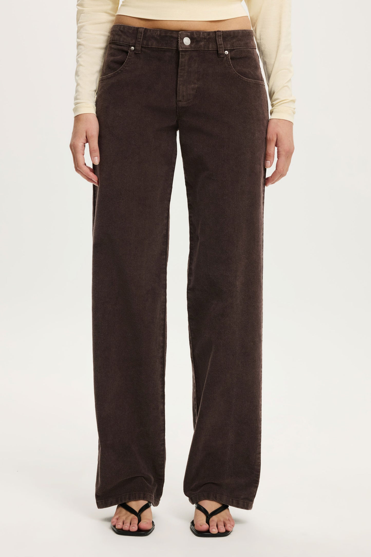 Low Rise Straight Cord Pant
