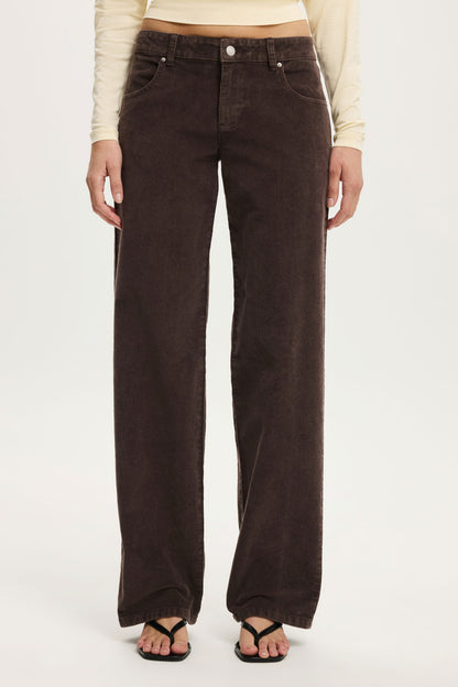 Low Rise Straight Cord Pant