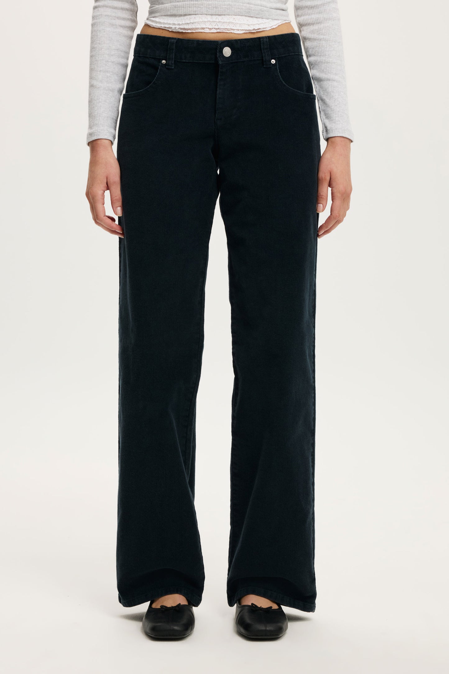 Low Rise Straight Cord Pant