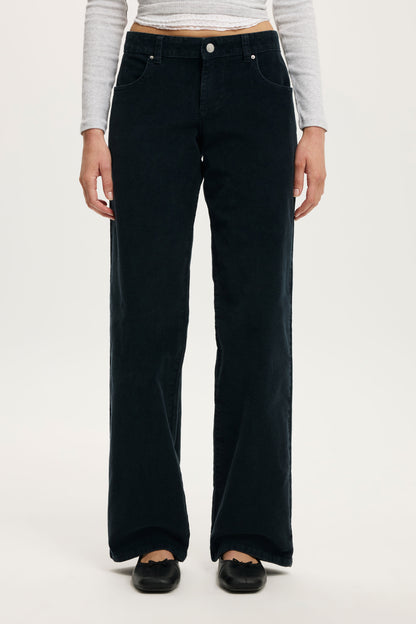 Low Rise Straight Cord Pant