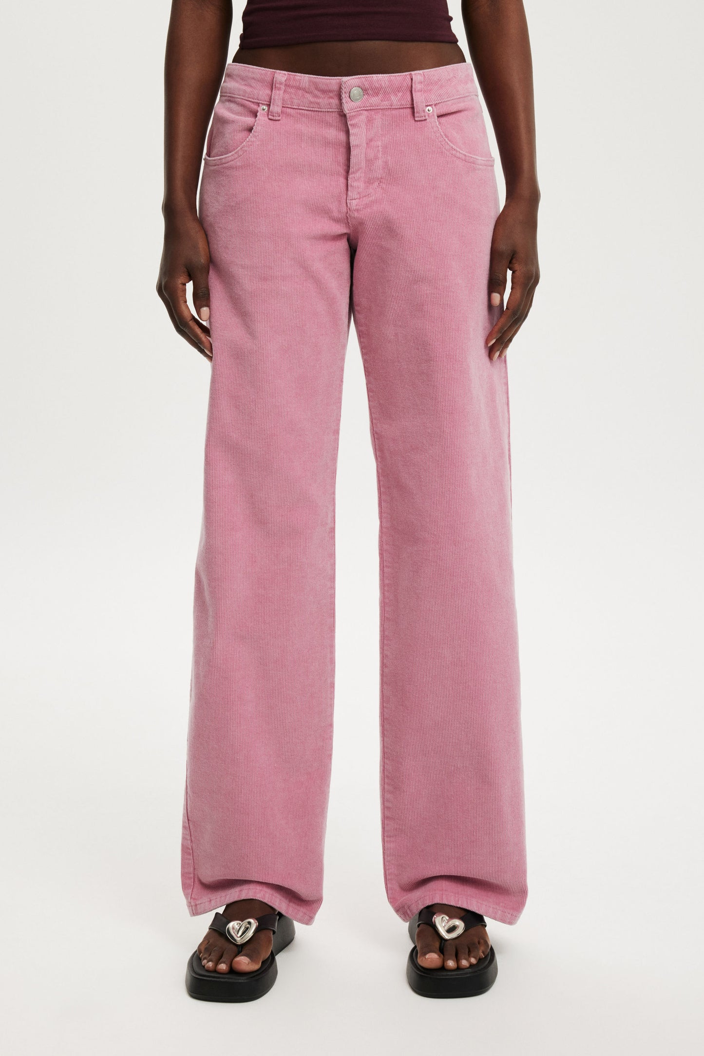 Low Rise Straight Cord Pant