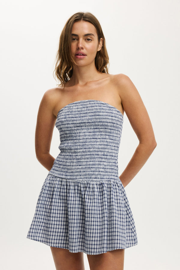 Shirred Tube Mini Dress