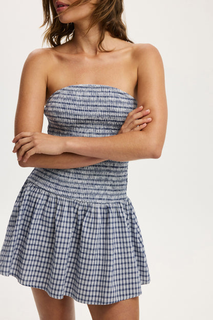 Shirred Tube Mini Dress