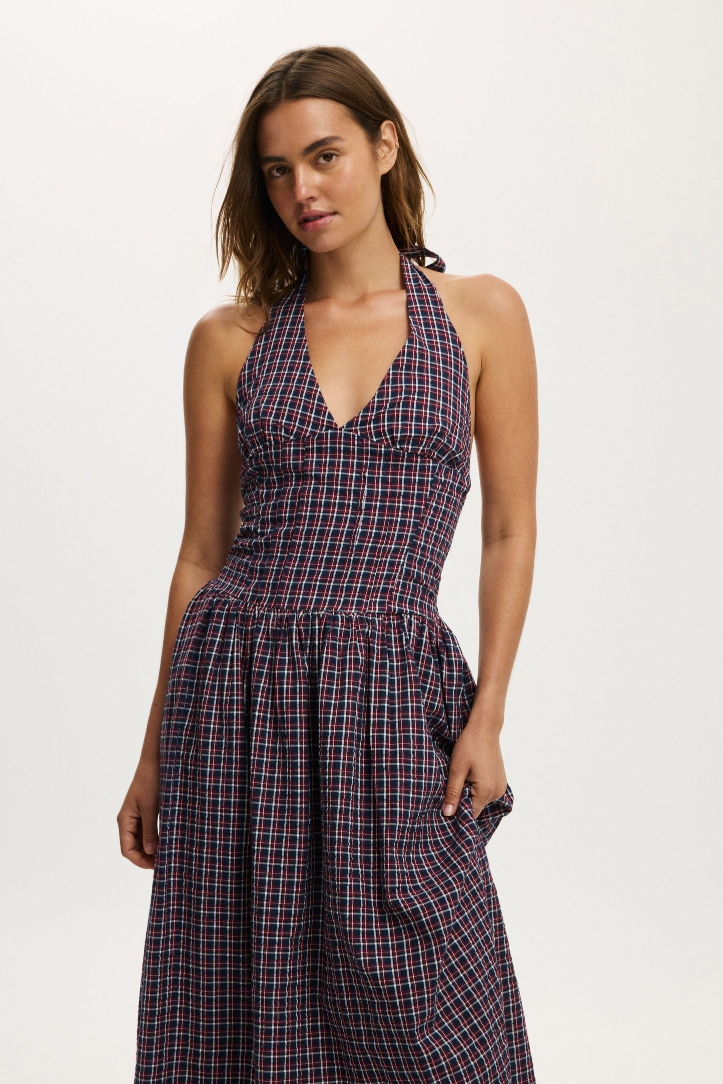 Kaity Halter Midi Dress
