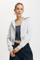 Premium Cropped Zip Through Hoodie