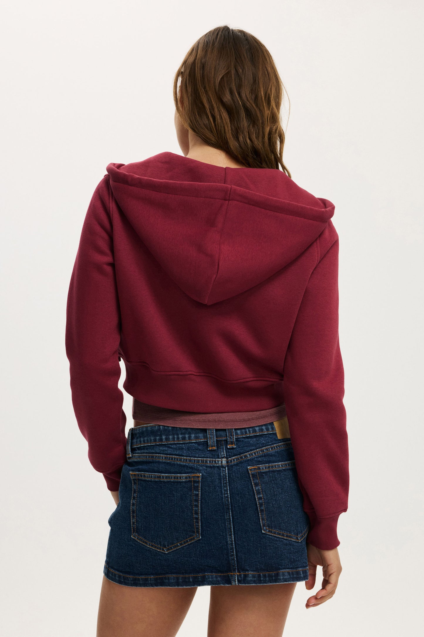 Premium Cropped Zip Through Hoodie