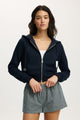 Premium Cropped Zip Through Hoodie