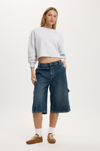 Cropped Fleece Sweatshirt