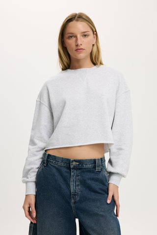 Cropped Fleece Sweatshirt