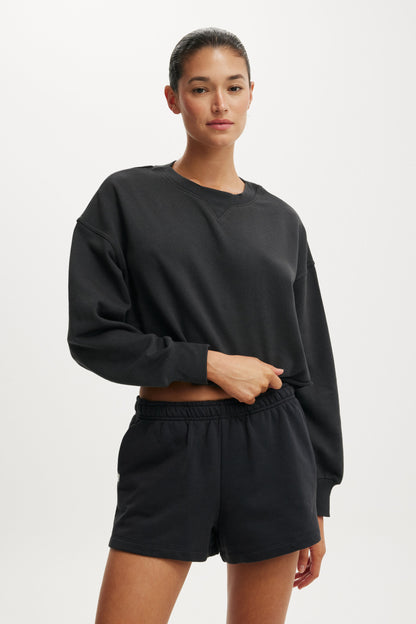 Cropped Fleece Sweatshirt