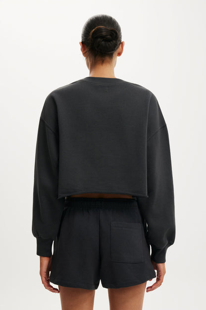 Cropped Fleece Sweatshirt