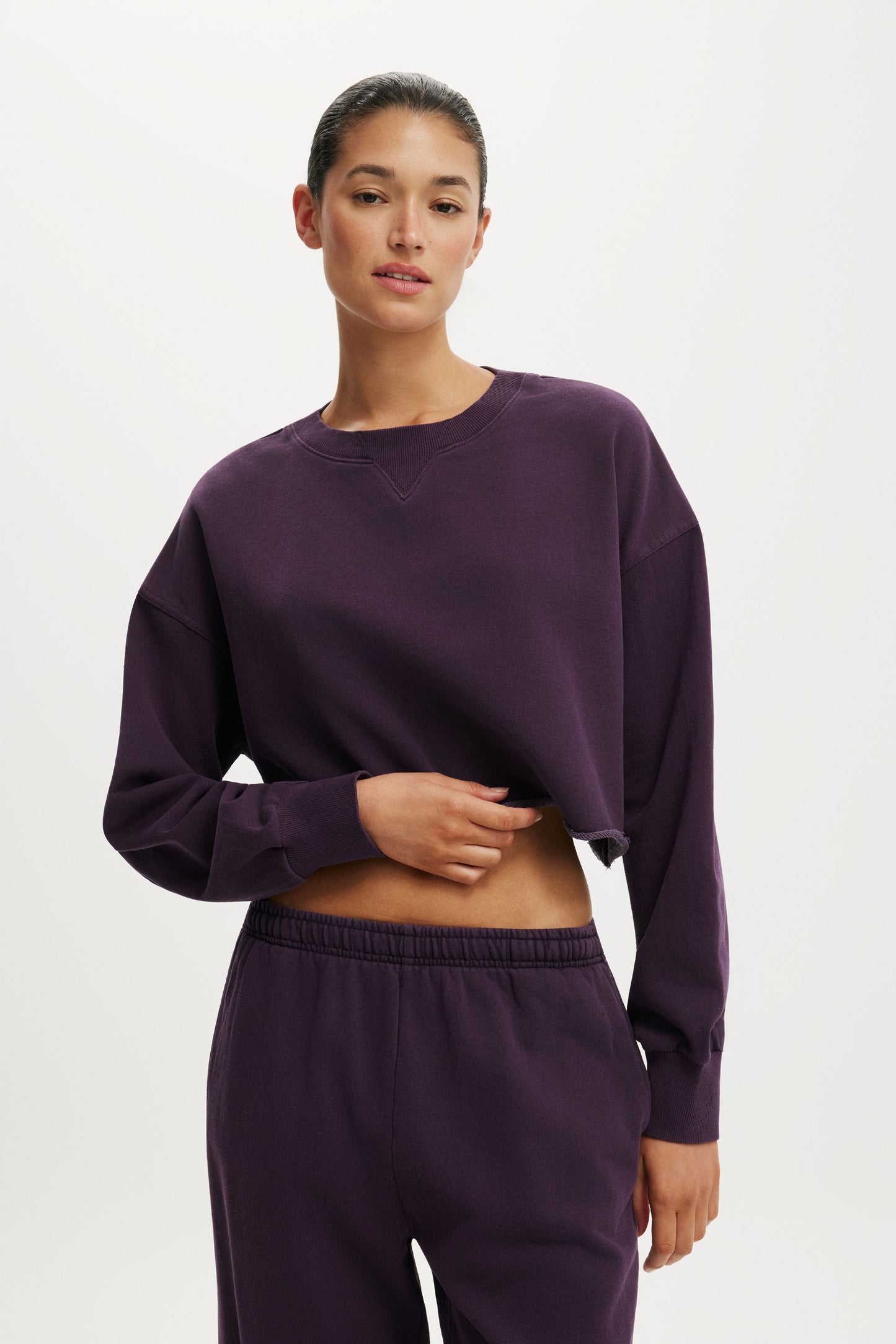 Cropped Fleece Sweatshirt
