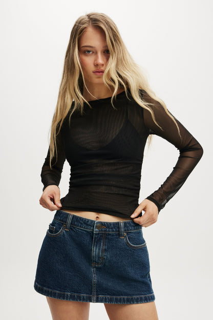 Ashley Mesh Long Sleeve Top
