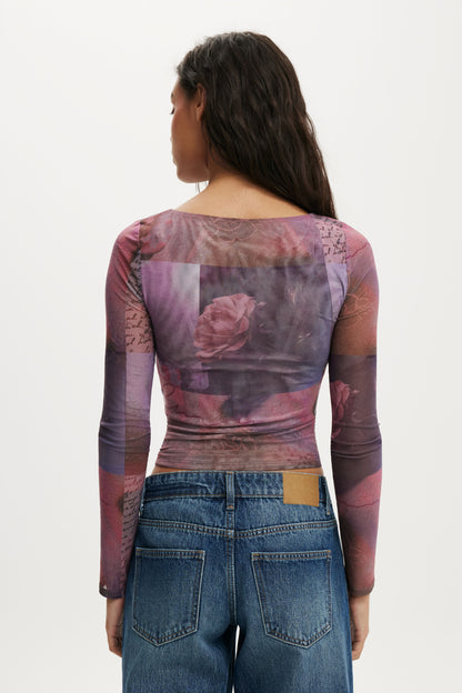 Ashley Mesh Long Sleeve Top