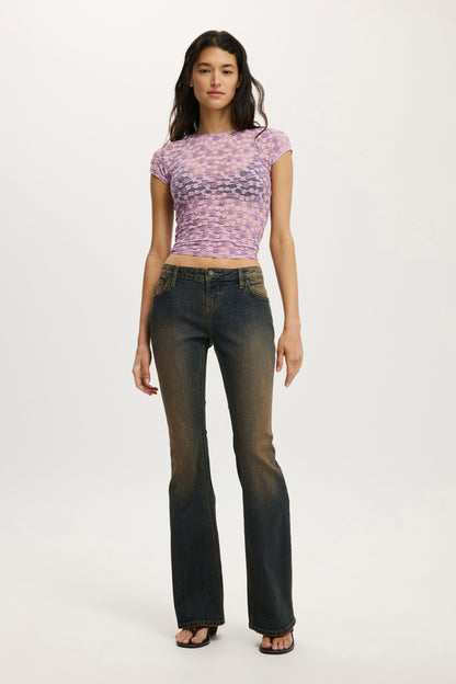 Ashley Mesh Short Sleeve Top