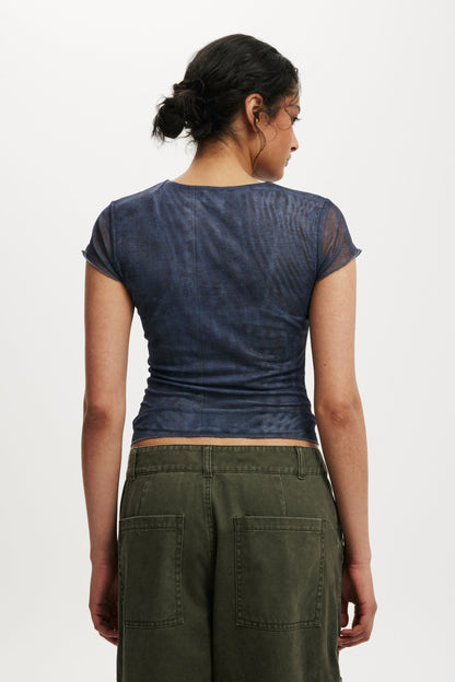 Ashley Mesh Short Sleeve Top