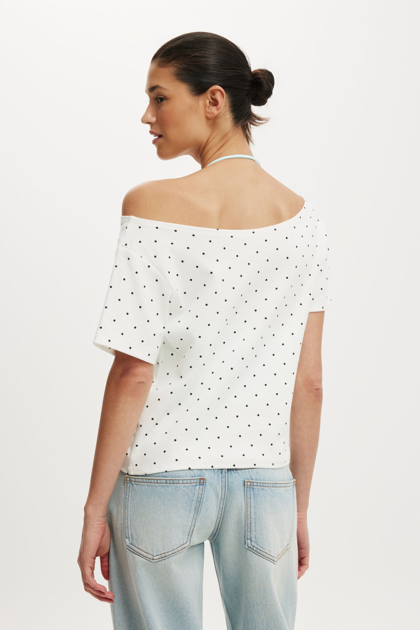 The Sporty Off Shoulder Graphic Tee
